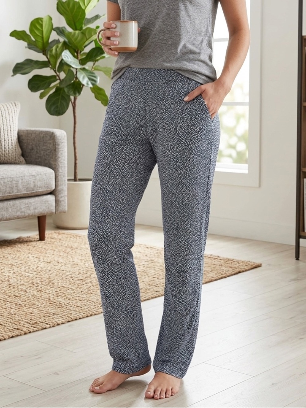 Maidenform Lounge Pants blue & white small
